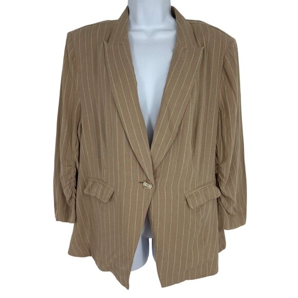 Nic + Zoe Central Park Scrunch Sleeve Single Button Jacket Size 14 - Picture 1 of 12